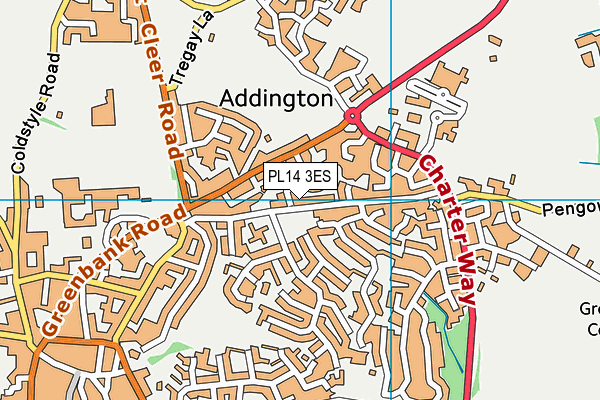 PL14 3ES map - OS VectorMap District (Ordnance Survey)