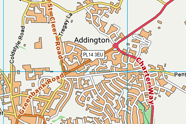 PL14 3EU map - OS VectorMap District (Ordnance Survey)