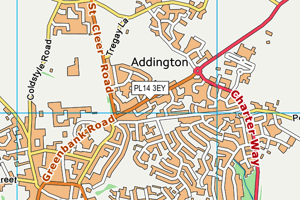 PL14 3EY map - OS VectorMap District (Ordnance Survey)