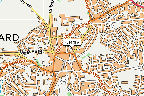 PL14 3FA map - OS VectorMap District (Ordnance Survey)