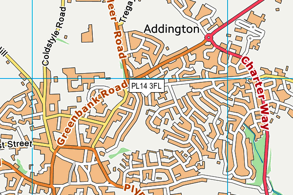 PL14 3FL map - OS VectorMap District (Ordnance Survey)