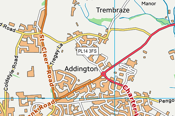 PL14 3FS map - OS VectorMap District (Ordnance Survey)