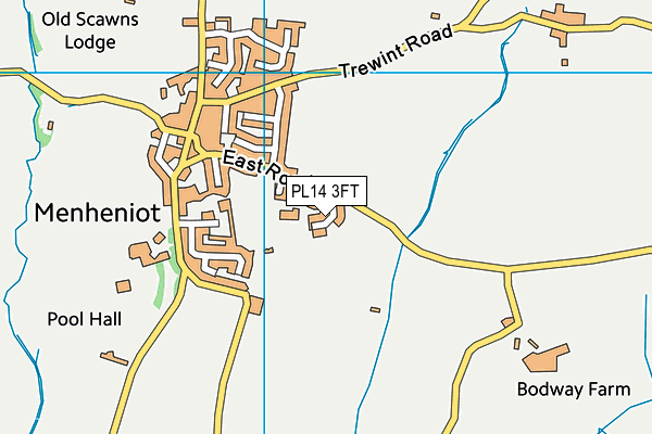 PL14 3FT map - OS VectorMap District (Ordnance Survey)