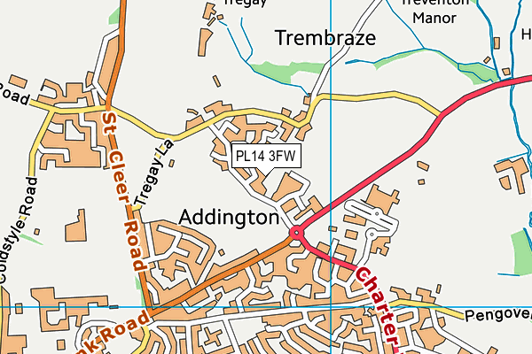 PL14 3FW map - OS VectorMap District (Ordnance Survey)