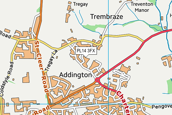 PL14 3FX map - OS VectorMap District (Ordnance Survey)