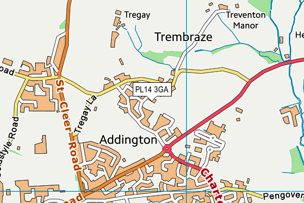 PL14 3GA map - OS VectorMap District (Ordnance Survey)