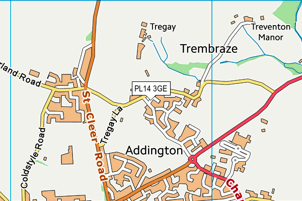 PL14 3GE map - OS VectorMap District (Ordnance Survey)