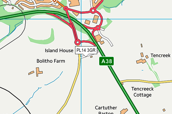 PL14 3GR map - OS VectorMap District (Ordnance Survey)