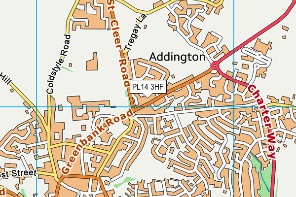 PL14 3HF map - OS VectorMap District (Ordnance Survey)