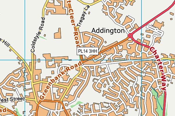 PL14 3HH map - OS VectorMap District (Ordnance Survey)