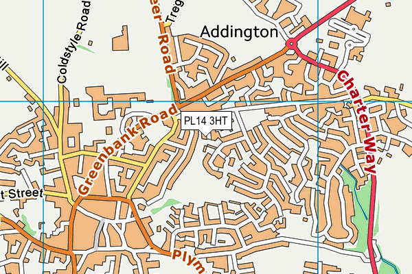 PL14 3HT map - OS VectorMap District (Ordnance Survey)