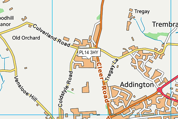 PL14 3HY map - OS VectorMap District (Ordnance Survey)