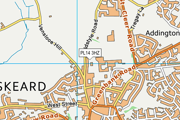 Liskeard Leisure Centre map (PL14 3HZ) - OS VectorMap District (Ordnance Survey)