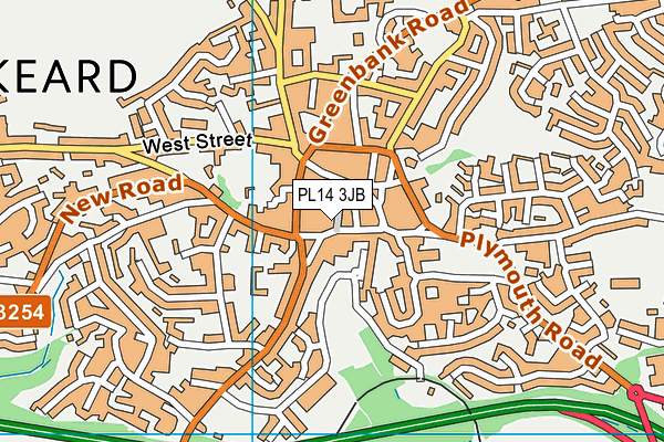 PL14 3JB map - OS VectorMap District (Ordnance Survey)