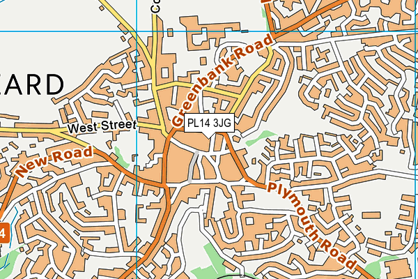 PL14 3JG map - OS VectorMap District (Ordnance Survey)