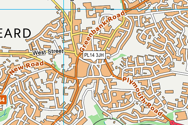 PL14 3JH map - OS VectorMap District (Ordnance Survey)