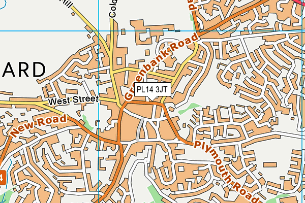 PL14 3JT map - OS VectorMap District (Ordnance Survey)