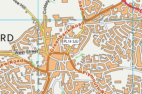 PL14 3JU map - OS VectorMap District (Ordnance Survey)