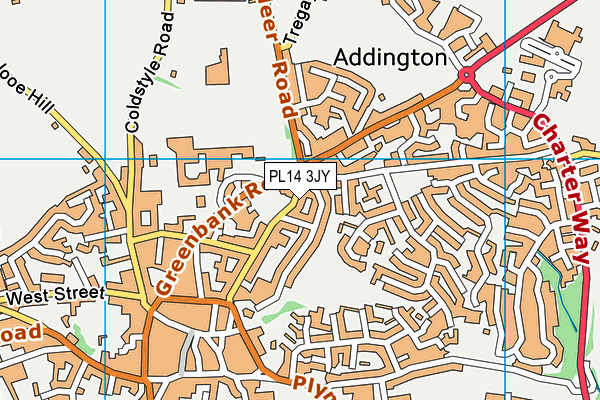 PL14 3JY map - OS VectorMap District (Ordnance Survey)