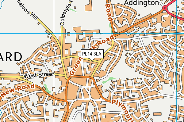 PL14 3LA map - OS VectorMap District (Ordnance Survey)