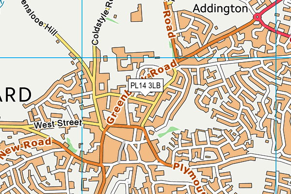 PL14 3LB map - OS VectorMap District (Ordnance Survey)