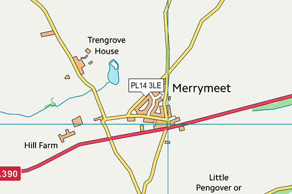 PL14 3LE map - OS VectorMap District (Ordnance Survey)