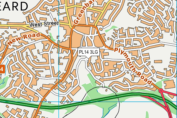 PL14 3LG map - OS VectorMap District (Ordnance Survey)