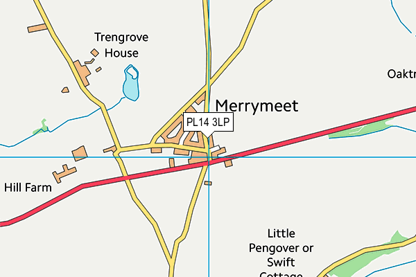 PL14 3LP map - OS VectorMap District (Ordnance Survey)