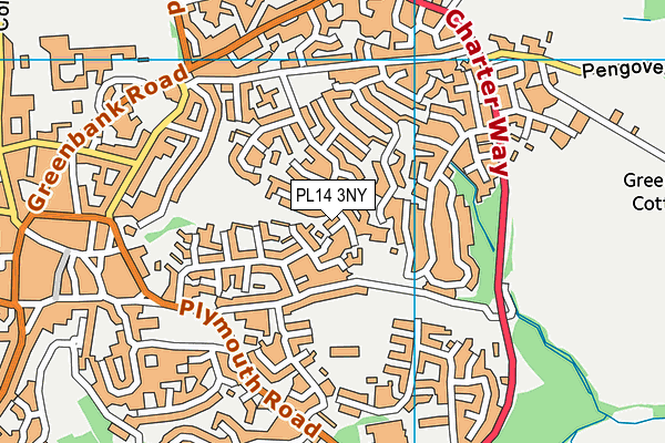 PL14 3NY map - OS VectorMap District (Ordnance Survey)
