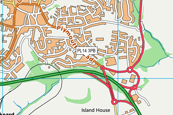 PL14 3PB map - OS VectorMap District (Ordnance Survey)