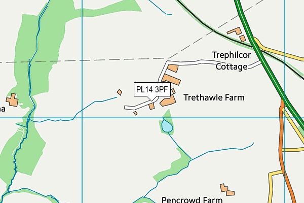 PL14 3PF map - OS VectorMap District (Ordnance Survey)