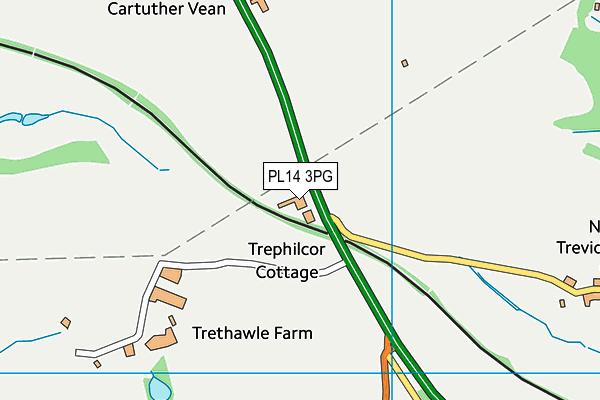 PL14 3PG map - OS VectorMap District (Ordnance Survey)