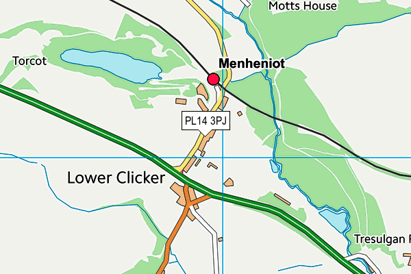 PL14 3PJ map - OS VectorMap District (Ordnance Survey)