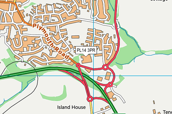 PL14 3PR map - OS VectorMap District (Ordnance Survey)