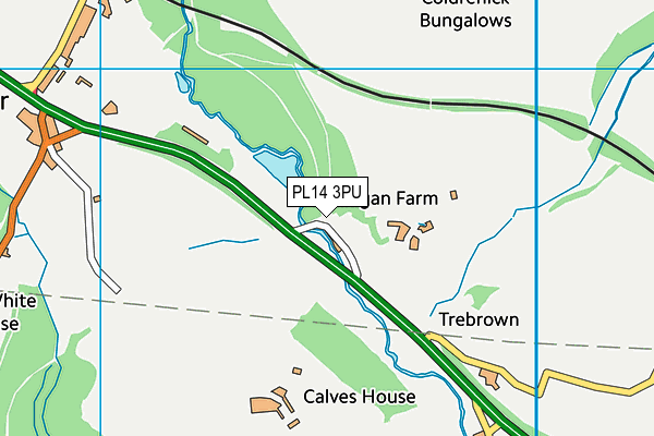 PL14 3PU map - OS VectorMap District (Ordnance Survey)