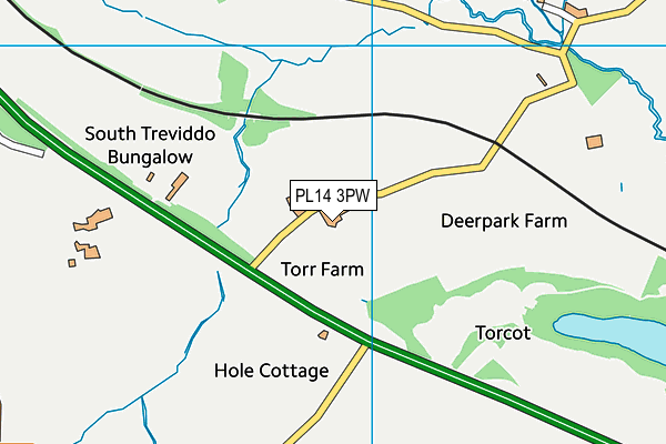 PL14 3PW map - OS VectorMap District (Ordnance Survey)