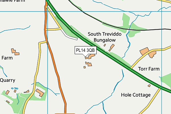 PL14 3QB map - OS VectorMap District (Ordnance Survey)