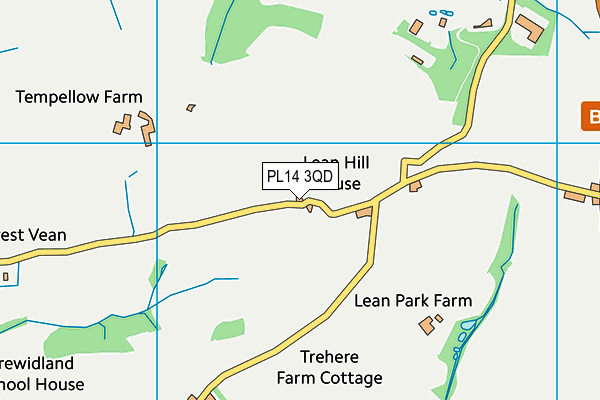 PL14 3QD map - OS VectorMap District (Ordnance Survey)