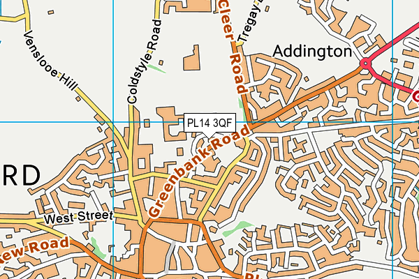 PL14 3QF map - OS VectorMap District (Ordnance Survey)
