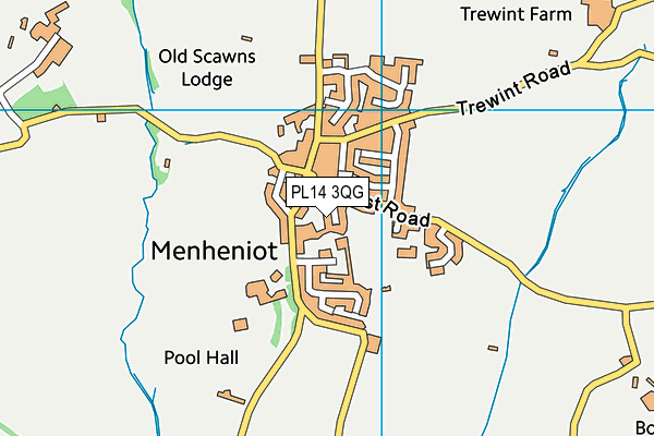 PL14 3QG map - OS VectorMap District (Ordnance Survey)