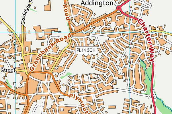 PL14 3QH map - OS VectorMap District (Ordnance Survey)