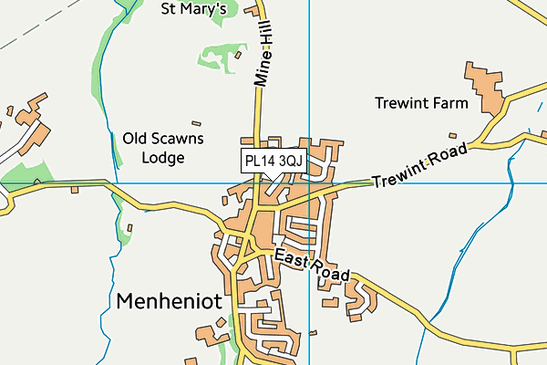 PL14 3QJ map - OS VectorMap District (Ordnance Survey)