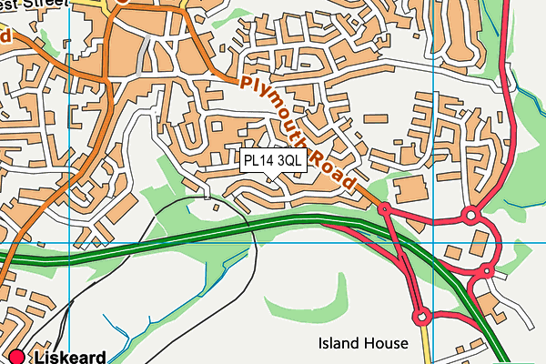 PL14 3QL map - OS VectorMap District (Ordnance Survey)