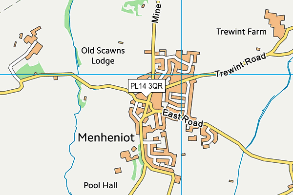 PL14 3QR map - OS VectorMap District (Ordnance Survey)