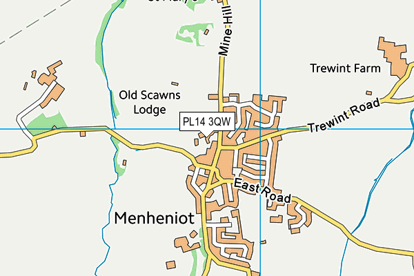 PL14 3QW map - OS VectorMap District (Ordnance Survey)