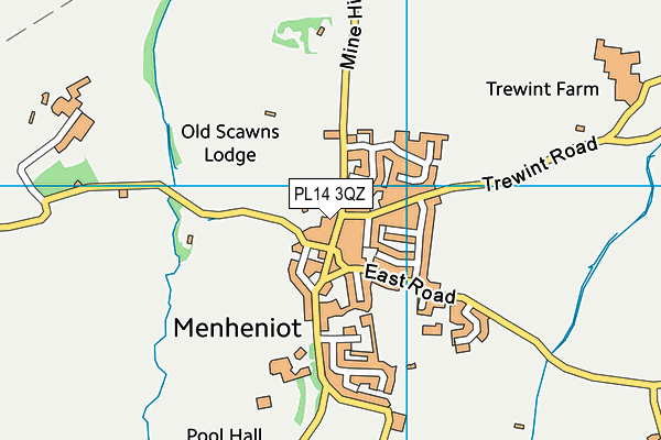 PL14 3QZ map - OS VectorMap District (Ordnance Survey)