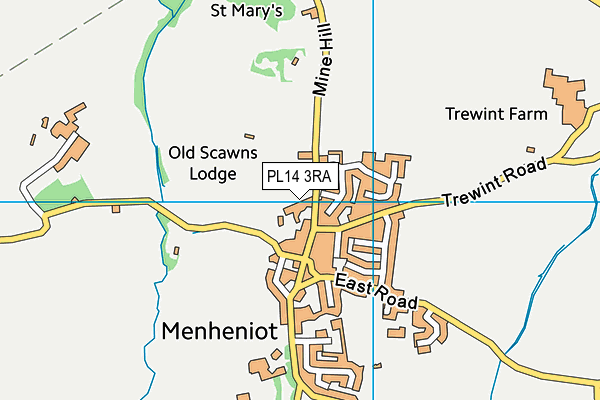 PL14 3RA map - OS VectorMap District (Ordnance Survey)
