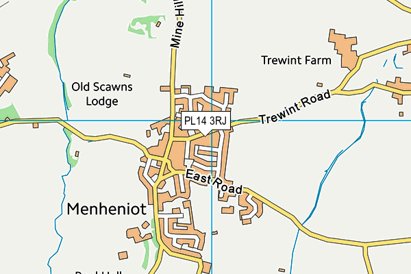 PL14 3RJ map - OS VectorMap District (Ordnance Survey)