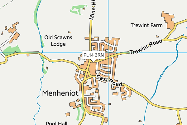 PL14 3RN map - OS VectorMap District (Ordnance Survey)