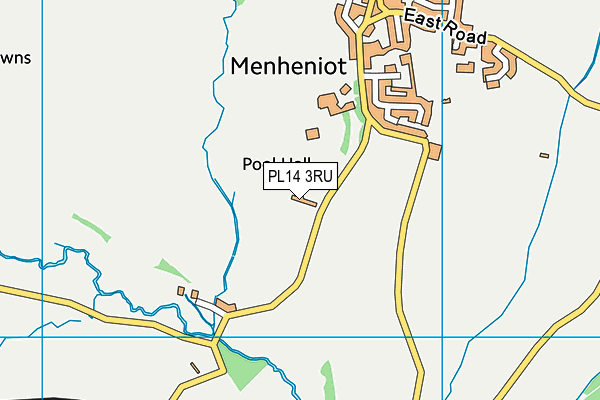 PL14 3RU map - OS VectorMap District (Ordnance Survey)